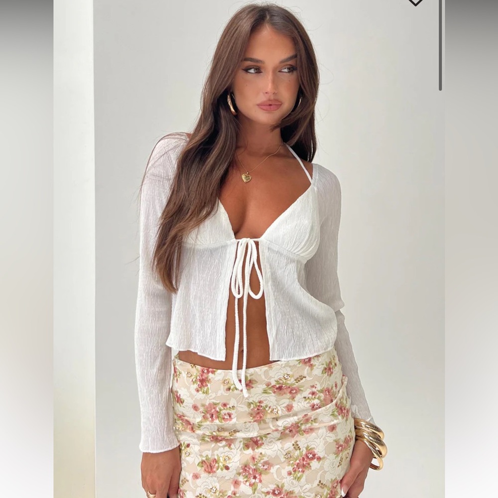 Princess Polly white tie top